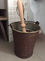 WC-BORSTELHOUDER ~Ouderwetse emmer uniek landelijk-stoer