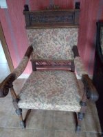 Antieke zetel +bijpassende stoel