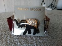 Fashion Brooch zwarte olifant  met
