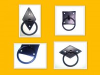 Nieuwe ring handgrepen zwart smeedijzer vierkant