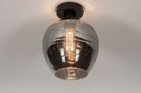 Plafondlamp rookglas of amber glas bed
