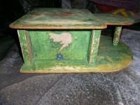 Vintage Houten speelgoed garage groen jaren