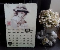 Vintage brocante magneetkalender/ magneet kalender (nieuw)