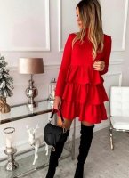 Lucy Dress Red - Black