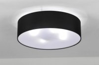Plafondlamp zwart stof lampenkap 50cm bed