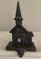 Gietijzeren stocking hanger kerk/huis donkerbruin XM152