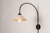 Zwart beige wandlamp Hoogte 103 cm