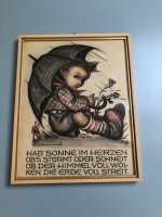Oude ingelijste Hummel tekening paraplu Duitse