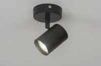 Plafondlamp spot of wandlamp zwart wit