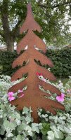 Metalen steker kerstboom 60cm roestkleur SB605
