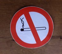 Sticker \'verboden te roken\' 