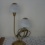 Antiek metalen tafellamp met Kap 