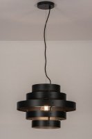 50cm hanglamp hout zwart of fineer