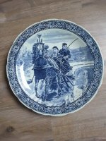 Antiek delfsblauw bord handgemaakt