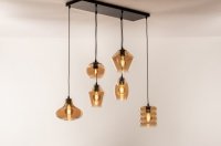 112cm hanglamp amber glas of rookglas