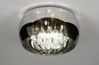 Kristal 40cm plafondlamp rookglas tafel bed