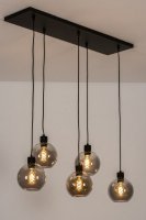 Hanglamp 110cm rookglas vide bar tafel