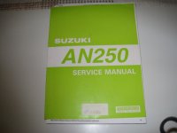 Aangeboden: Werkplaatsboek origineel Suzuki AN250.bj:1998. € 20,-