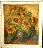 Gemälde von Dora Schmetz-Diel Sonnenblumen. B005