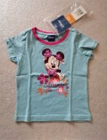 Anijsblauw T-Shirt met Glitterprint Minnie Mouse