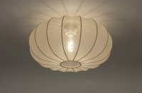 Plafondlamp 49,50cm lampion beige stof bed