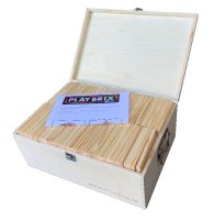 PlayBrix bouwplankjes 500st in houten kist