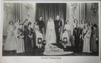 Staatsieportret groepsfoto huwelijk prinses Elizabeth 