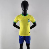 Brazilië thuis shirt kinder tenue 2022