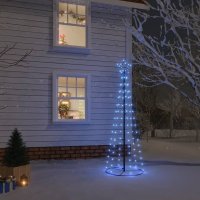 VidaXL Kegelkerstboom 108 LED\'s blauw 70x180