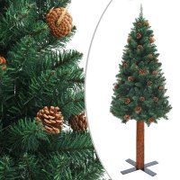 VidaXL Kerstboom met echt hout dennenappels