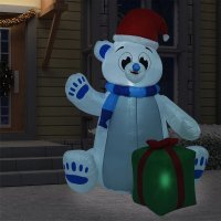 VidaXL Kerstfiguur ijsbeer opblaasbaar LED 2,4