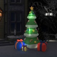 VidaXL Kerstdecoratie opblaasbaar kerstboom LED binnen/buiten