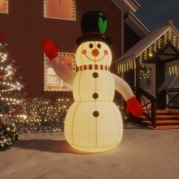 VidaXL Sneeuwpop opblaasbaar met LED\'s 300