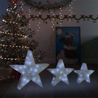 VidaXL Kerstdecoratiesterren 3 st LED buiten