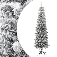 VidaXL Kunstkerstboom met sneeuw smal 210
