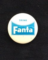Speld/Button drink Fanta opdruk in blauw