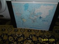 Vintage bureelmat met wereldkaart