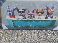Moderne schilderij  Honden in bad