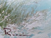Olieverf schilderij kind op strand