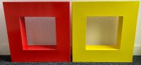 2x Kartonnen kubussen (45x45x10 cm, vierkant,