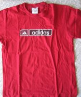 Vintage Rood Adidas T-Shirt - Maat