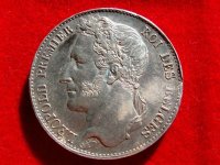 Belgische 5 francs munt 1849