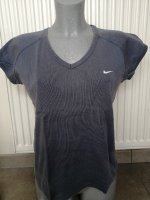Rookgrijs Nike T-Shirt met V-Hals -