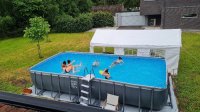 Verwarmd (tot>37°C) zwembad (7,3m X 3.6m