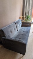 Beautiful almost new gray velvet sofa