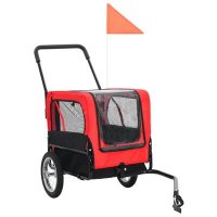 VidaXL Huisdierenfietskar 2-in-1 aanhanger en loopwagen