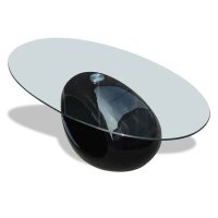 VidaXL Salontafel met ovale glazen tafelblad