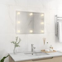 VidaXL Wandspiegel zonder lijst met LED-lampen