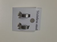 Stainless steel oorbellen zilver met print