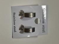 Stainless steel oorbellen zilver en print
